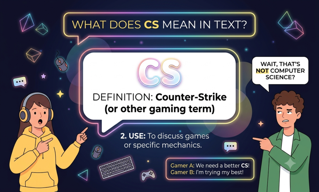 cs meaning in text
