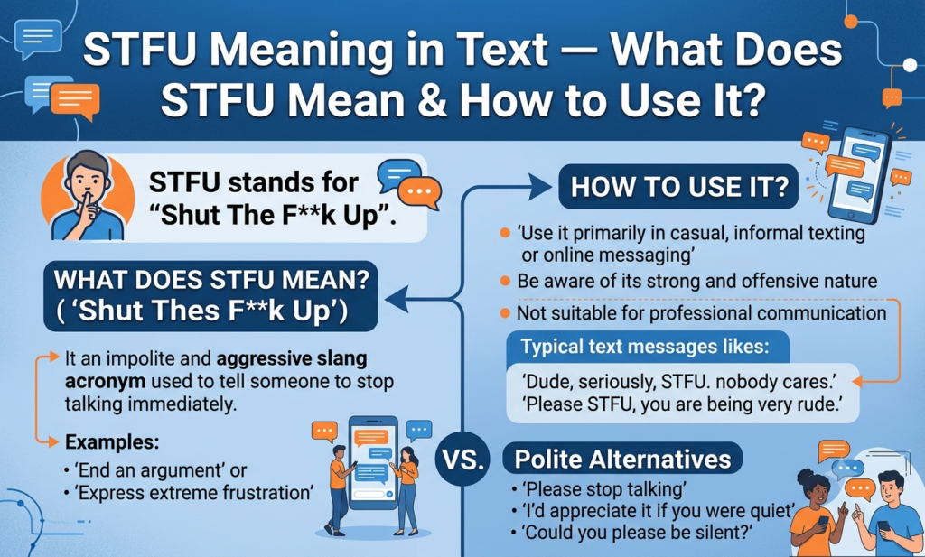 STFU Meaning in Text — What Does STFU Mean & How to Use It? stfu meaning in text
