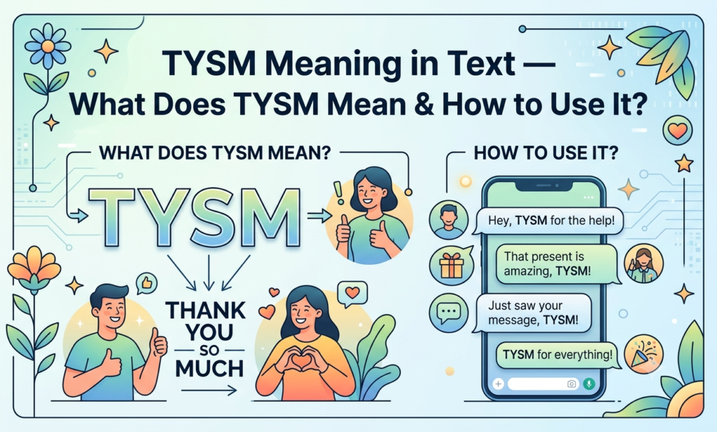 tysm meaning in text