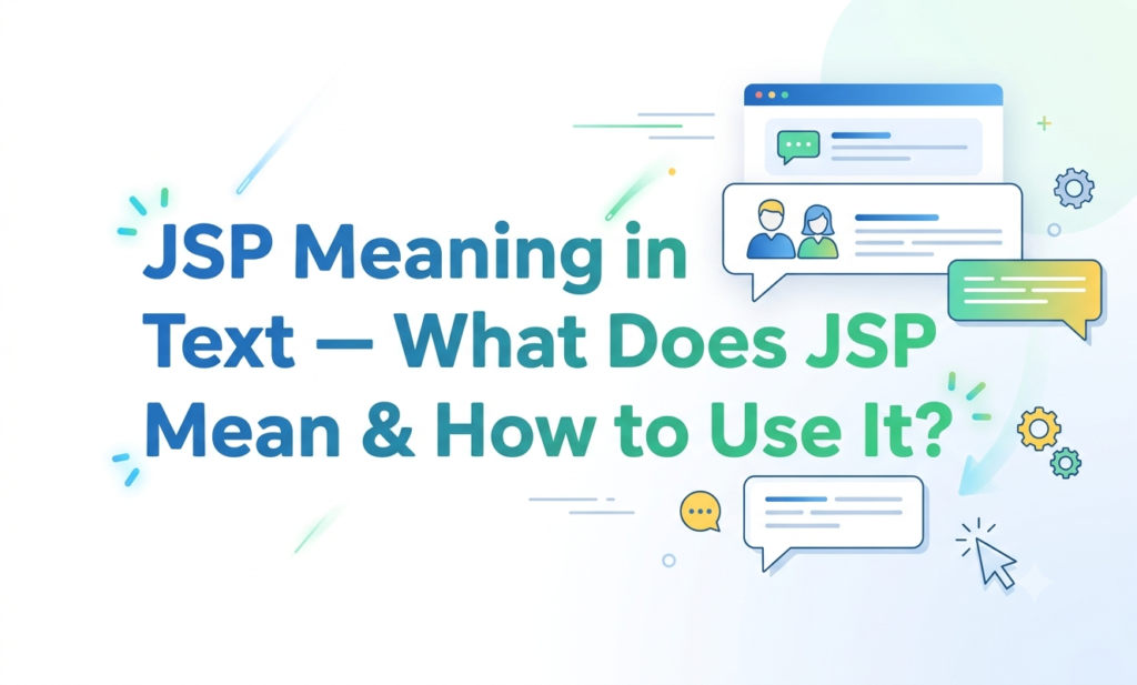 JSP Meaning in Text — What Does JSP Mean & How to Use It? jsp meaning in text