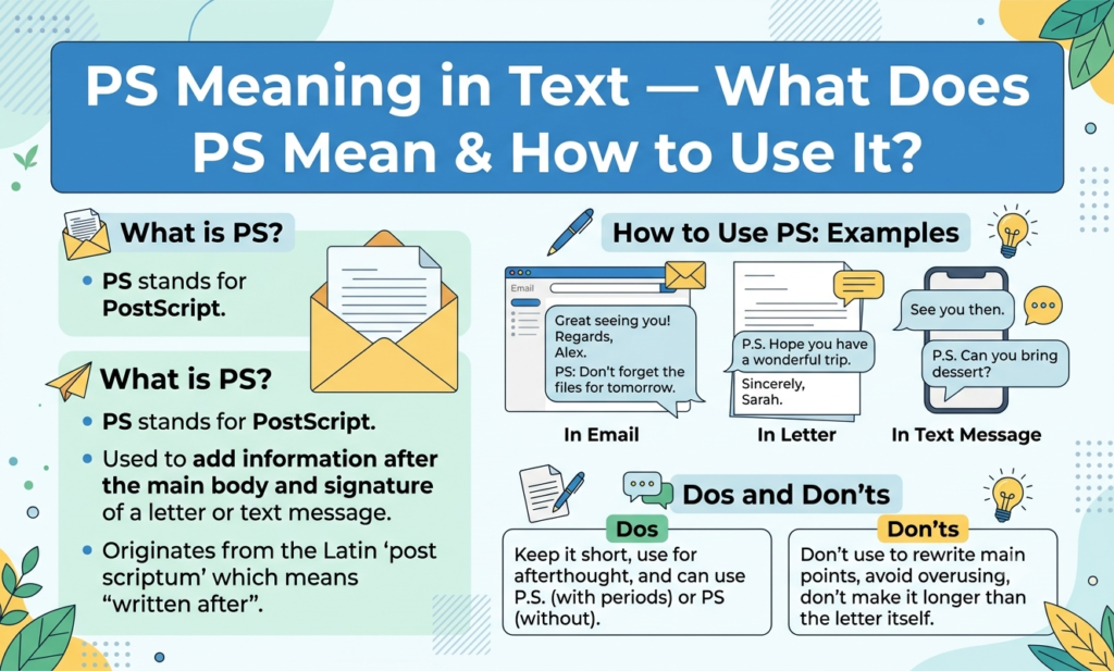 PS Meaning in Text — What Does PS Mean & How to Use It? ps meaning in text